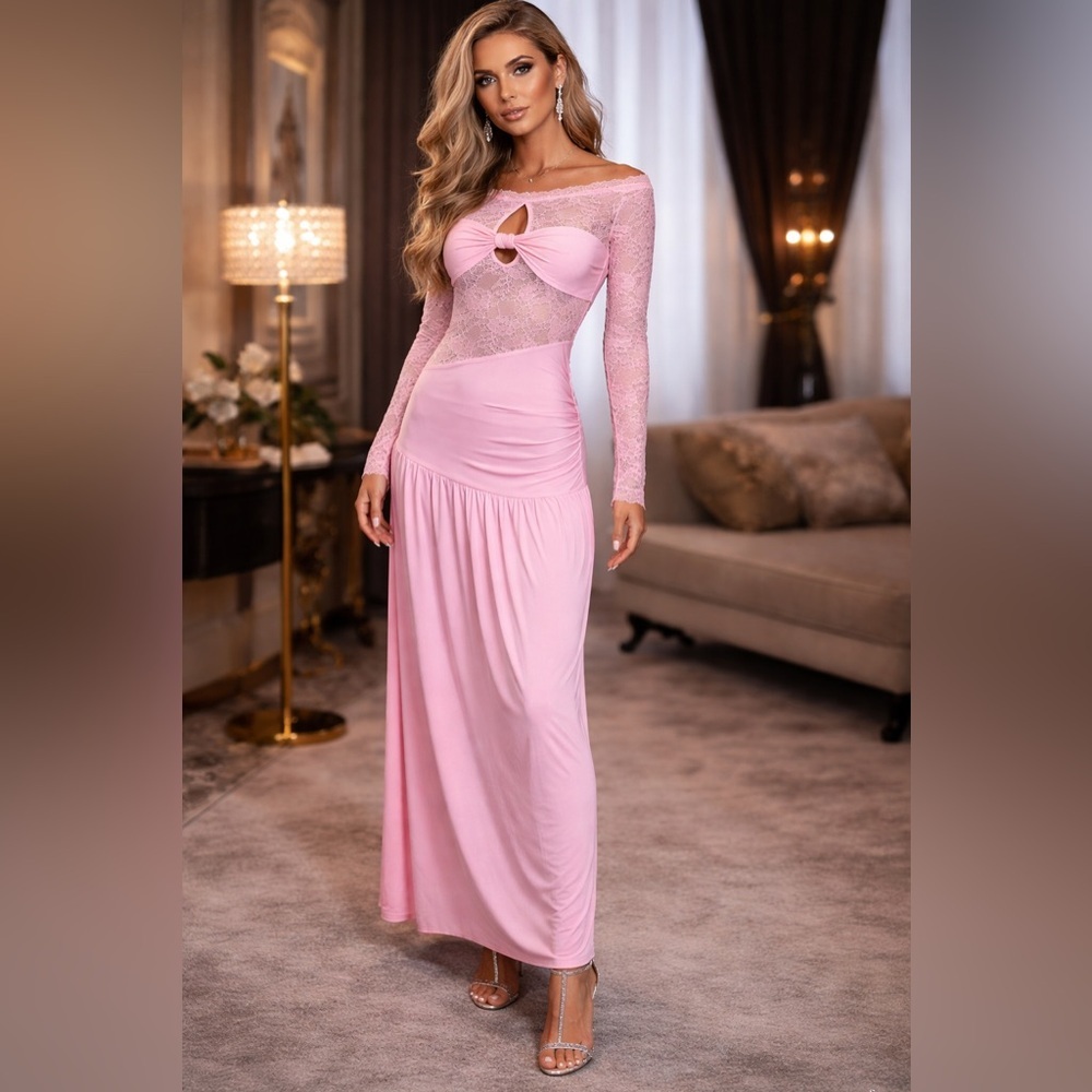 Glitz Beaute “Blush Lace Goddess Dress” 💕✨
